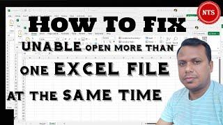 how to fix unable to open more Than One Excel File at the Same Time | Excel issue | 2024
