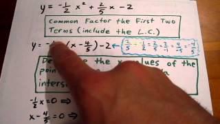 Converting to Vertex Form by Partial Factoring; Fractions