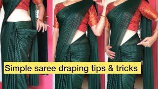 Simple saree draping tips and tricks/How to drape simple saree/#dailywearsaree #sareepleats #saree