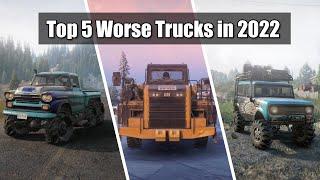 Snowrunner Top 5 worst vehicles in 2022 | Least Useful Trucks