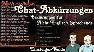 NEVERWINTER: Chat-Abkürzungen -Was bedeutet was- Einsteiger-Guide Anfänger Noob Tutorial PS4 deutsch