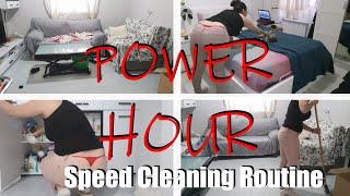 *POWER HOUR* Speed Cleaning Routine | Bedroom & Living Room |