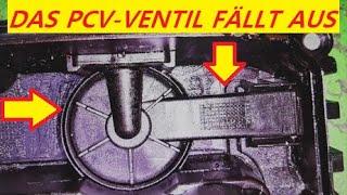 The PCV valve fails and stays open, drawing oil into the intake. SYMPTOM