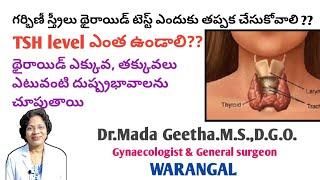 Thyroid problems in pregnancy PART-- 1/ TSH levels/ Dr.Mada Geetha