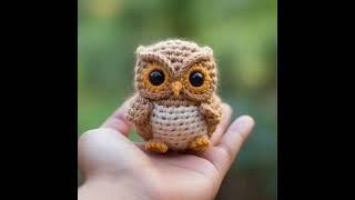 BARN OWL  CUTE BIRD STUFFED TOY  CROCHET KNITTING WOOL AI MADE DESIGNS IDEAS - KLMNO ART