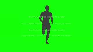 man running sprint on green screen seamless loop 4k