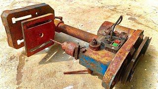 Restoration Mild Steel Bench Drilling Machine Japan old - Repair ELECTRIC TOOLS ACCESSORIES Rusty