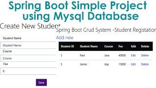 Spring Boot Simple Project step by step using Mysql Database