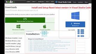 Install and Setup React JS Latest Version In Visual Studio Code | React Tutorials | Windows 10, 11