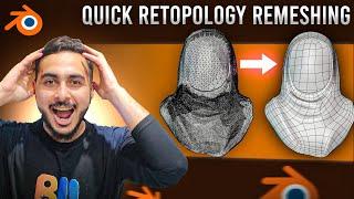 Blender Re_topology with One Click now | Quad Remesher 1.2