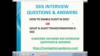AUDIT TRANSFORMATION IS SSIS