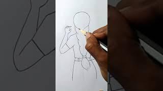 How to draw a girl Backside braid hair | Girl drawings | Arun Easy Art #shorts #girldrawingeasy