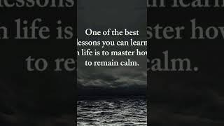 One of the best lessons you can learn in life is to master how to remain calm. #motivation #calm