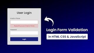 Login Form Validation using HTML CSS & Javascript