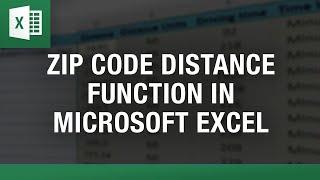 Zip Code Distance Function in Microsoft Excel