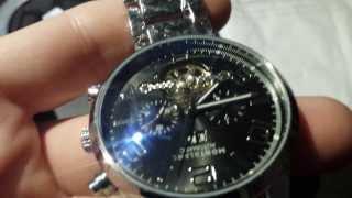 Priceangels unbox - Mute Style Round Dial Waterproof Five-hand Analog Watch with Week/Calendar