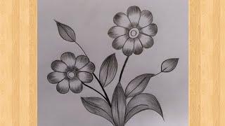 Easy Flower drawing  || Flower drawing || Pencil drawing #drawing #flowerdrawing