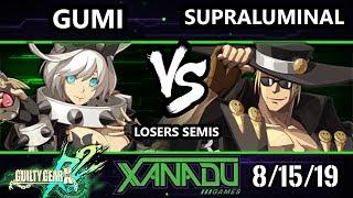 F@X 315 GGXRD2 - Supraluminal (Johnny) Vs. GUMI (Elphelt) - Guilty Gear XRD Rev 2 Losers Semis