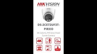 Hikvision DS-2CE72UF3T-PIRXO 4K ColorVu PIR Siren Fixed Turret Camera #shorts #hikvision #short