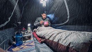 SOLO CAMPING IN RAIN WITH COZY RELAXING TENT • THE SOUND OF RAIN ASMR