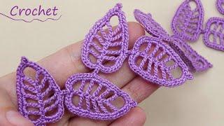 ЛЕНТОЧНОЕ КРУЖЕВО "Листики" вязание крючком для начинающихEasy to Crochet TAPE LACE Tutorial