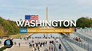 Washington D.C., USA  Ultimate Walking Tour of Iconic Landmarks | 4K UHD