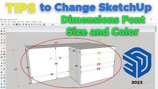 How to Change SketchUp Dimensions Font Size and Color | Set And Change Dimension in SketchUp