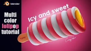 How to create a spiral multi color lollipop in blender eevee