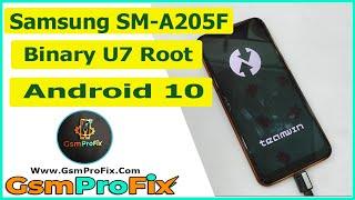 Samsung A205F Binary U7 Root TWRP install Magisk Manager Install