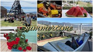 Vlog | Enjoying summer days while it lasts! | Exploring our town | Growing roses | Seafood Boil