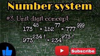 Number system | #3.Unit digits concept