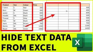 How to Hide Text from Excel Data