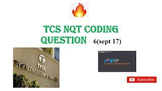 TCS NQT coding question part 6 sept 17 #programming #tcs nqt