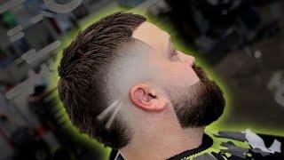 BURST FADE / MOHAWK Haircut Tutorial on a Barber Student!!!