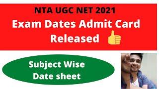 UGC NET 2021 Admit Card & Date Sheet Released || Nta Net 2021 Datesheet ||