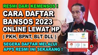 CARA DAFTAR BANSOS 2023 ONLINE || CARA DAFTAR BANTUAN PKH ONLINE LEWAT HP