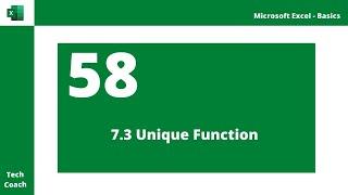 Unique Function in Excel | Unique Dynamic Array Function