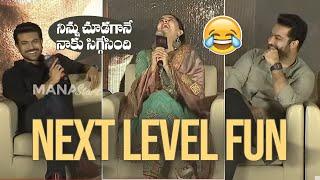 Alia Bhatt Making Hilarious Fun With NTR and Ram Charan | RRR Telugu Press Meet | Manastars