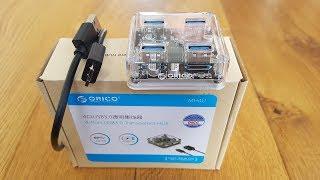 Orico 4-Port USB3.0 Transparent HUB Hands on Review and Test