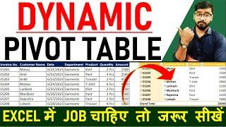 Dynamic Pivot Table  | Pivot Table in Excel | Excel Tutorial #exceltutorial