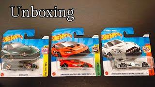 Unboxing 3 Hot Wheels cars. Supra, Huracán, GT-R!