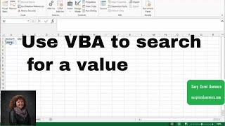 How to use VBA to search for a value on a Worksheet