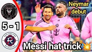 Messi hat trick & Neymar debut  Inter Miami vs New England 5/1 Highlights #Messi