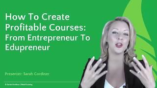 How To Create Profitable Online Courses - Online Course with Sarah Cordiner