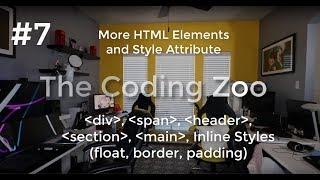 Learn HTML, CSS, and JavaScript - div tag, span tag, style attribute - Lesson 7 for Beginners