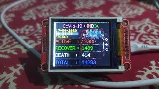 #CoVid19 Stats Viewer using Json and Rest API | ESP32 Project