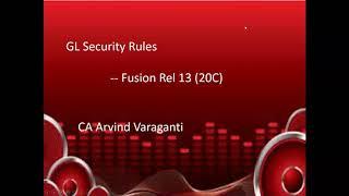 Oracle GL Security rules in Fusion Cloud