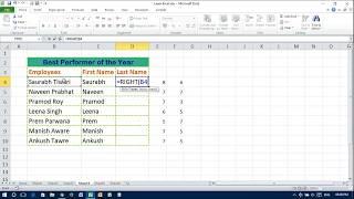How to Split full Name to First and Last Name in Excel