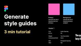 Generate Style Guide in Figma Automatically
