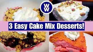 3 QUICK and EASY WW CAKE MIX Dessert Recipes!🫐 (Weight Watchers) Lightened up WW friendly Desserts